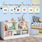 Kids 2-Shelf Bookcase with 5-Cube Wood Toy Storage Organizer Perfect for Children's Room or Bedroom